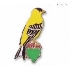 Goldfinch, American (on a thistle) pin