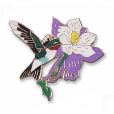 Hummingbird, Ruby-throated / Columbine pin
